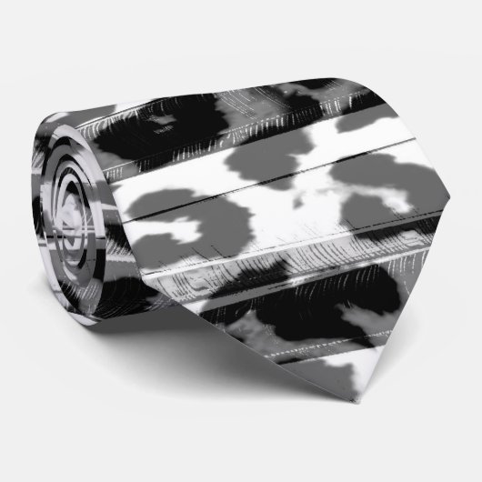 Retro-abstrakte Textur aus schwarzem und grauem Ti Krawatte (Gerollt)