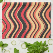 Retro Abstrakte Wave Handtuch (Gefaltet)