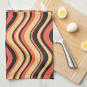 Retro Abstrakte Wave Handtuch (Viertel Falte)