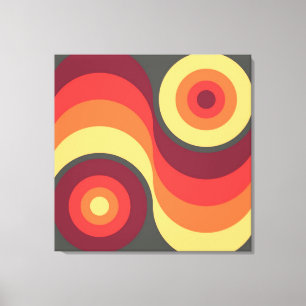 Retro abstrakte wellige Regenbogenquadrate Abstrak Leinwanddruck