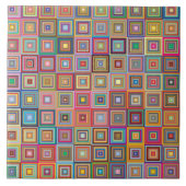 Retro abstrakten Farbquadrate Keramik Fliesen (Vorderseite)