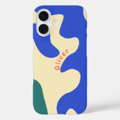 Retro Abstrakter Bio Shaping Personalisierter Name Case-Mate iPhone Hülle (Rückseite)