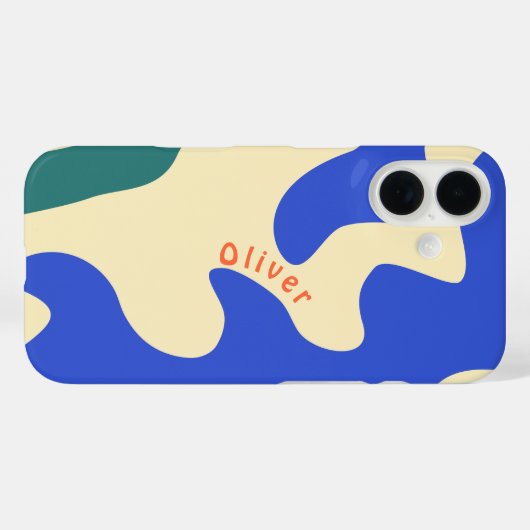 Retro Abstrakter Bio Shaping Personalisierter Name Case-Mate iPhone Hülle (Rückseite (Horizontal))