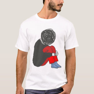 Retro-Abstrakter Expressionismus-Depressionsgesich T-Shirt