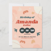 Retro Abstrakter Geburtstag Einladung (Vorderseite)