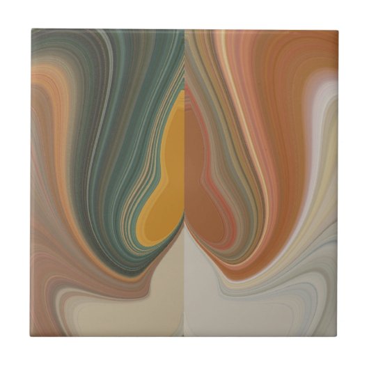 Retro-Abstrakter Kunstdruck Fliese (Vorderseite)