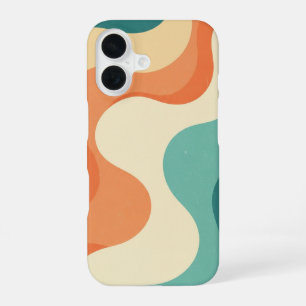 Retro-abstrakter Meeresschaum iPhone 16 Hülle