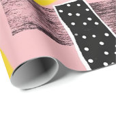 Retro Abstrakter Pinselstrich (10) Geschenkpapier (Rolleneckpunkt)