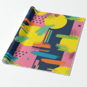 Retro Abstrakter Pinselstrich (11) Geschenkpapier (Ungerollt)