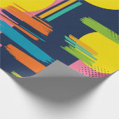 Retro Abstrakter Pinselstrich (11) Geschenkpapier (Ecke)
