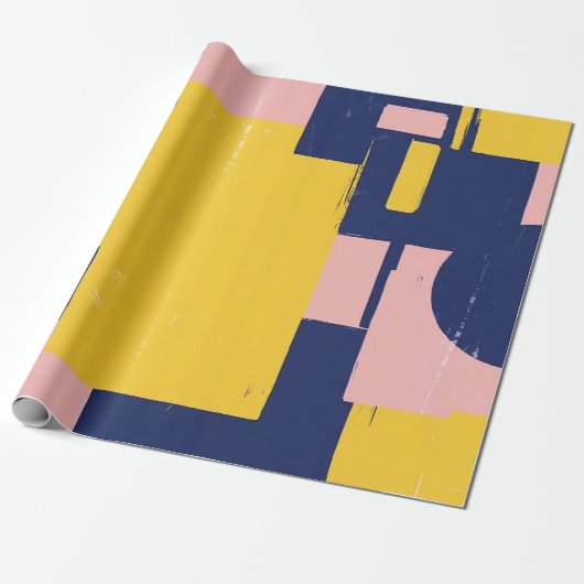 Retro Abstrakter Pinselstrich (14) Geschenkpapier (Ungerollt)