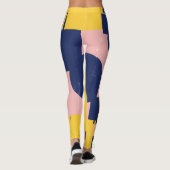 Retro Abstrakter Pinselstrich (14) Leggings (Rückseite)