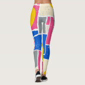 Retro Abstrakter Pinselstrich (15) Leggings (Rückseite)