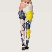 Retro Abstrakter Pinselstrich (4) Leggings (Rückseite)