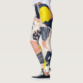 Retro Abstrakter Pinselstrich (4) Leggings (Links)