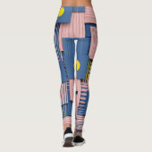 Retro Abstrakter Pinselstrich (5) Leggings (Rückseite)