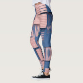 Retro Abstrakter Pinselstrich (5) Leggings (Links)