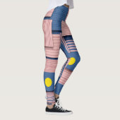 Retro Abstrakter Pinselstrich (5) Leggings (Rechts)