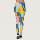 Retro Abstrakter Pinselstrich (6) Leggings (Rückseite)