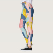 Retro Abstrakter Pinselstrich (6) Leggings (Links)