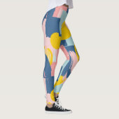 Retro Abstrakter Pinselstrich (6) Leggings (Rechts)