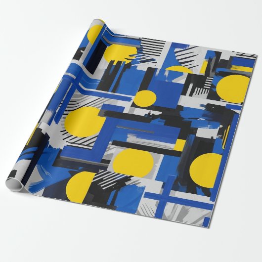 Retro Abstrakter Pinselstrich (7) Geschenkpapier (Ungerollt)