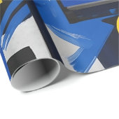 Retro Abstrakter Pinselstrich (7) Geschenkpapier (Rolleneckpunkt)