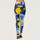Retro Abstrakter Pinselstrich (7) Leggings (Rückseite)