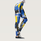 Retro Abstrakter Pinselstrich (7) Leggings (Rechts)