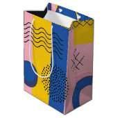 Retro Abstrakter Pinselstrich (9) Mittlere Geschenktüte (Rückseite Schrägansicht)