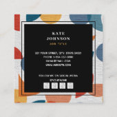 Retro-Abstrakter QR-Code für soziale Medien des mi Quadratische Visitenkarte (Rückseite)