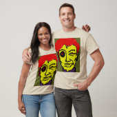 Retro-abstrakter rosa Haar-Expressionistengesicht- T-Shirt (Unisex)