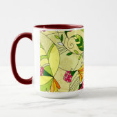 Retro abstraktes Blumen-Collage Tasse (Links)
