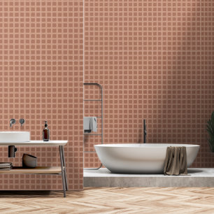 Retro abstraktes Design in Mocha Mousse karierten Tapete