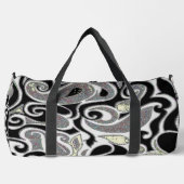 Retro Abstraktes Doodle drehen in Schwarz/Weiß Duffle Bag (Vorderseite)