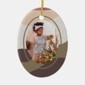 Retro Abstraktes Foto Weihnachten Keramik Ornament (Vorne)