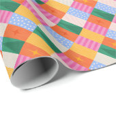 Retro abstraktes geometrisches Design im Patchwork Geschenkpapier (Rolleneckpunkt)