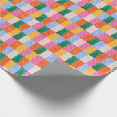 Retro abstraktes geometrisches Design im Patchwork Geschenkpapier (Ecke)