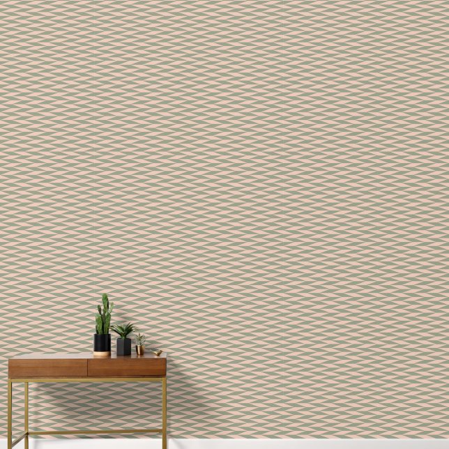 Retro abstraktes geometrisches Herringbones Muster Tapete (Korridor)