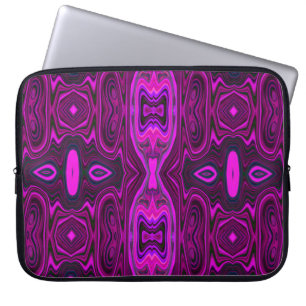 Retro Abstraktes Hot Pink und Magenta Muster Laptopschutzhülle