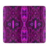 Retro Abstraktes Hot Pink und Magenta Muster Schneidebrett (Vorderseite)