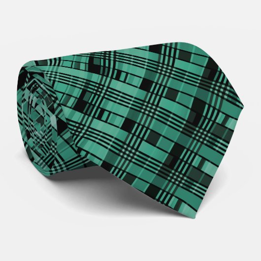 Retro abstraktes kariertes kariertes Muster grün s Krawatte (Gerollt)