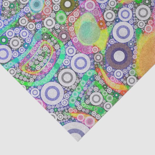 Retro abstraktes Kreis-Muster Seidenpapier (Ausschnitt)