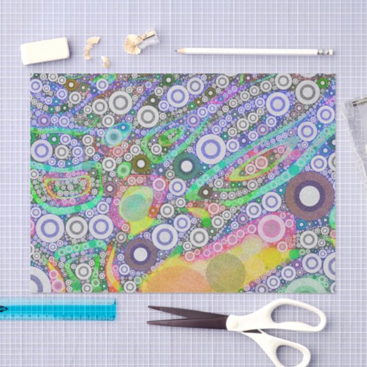 Retro abstraktes Kreis-Muster Seidenpapier (Handwerk)