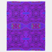 Retro Abstraktes Lila und Royal Blue Pattern Fleecedecke (Vorderseite)
