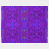 Retro Abstraktes Lila und Royal Blue Pattern Fleecedecke (Vorderseite (Horizontal))
