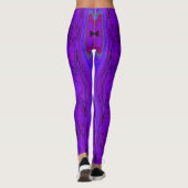 Retro Abstraktes Lila und Royal Blue Pattern Leggings (Rückseite)