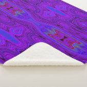 Retro Abstraktes Lila und Royal Blue Pattern Sherpadecke (3/4)
