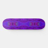 Retro Abstraktes Lila und Royal Blue Pattern Skateboard (Horizontal)