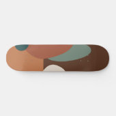 Retro abstraktes Muster braun Skateboard (Horizontal)